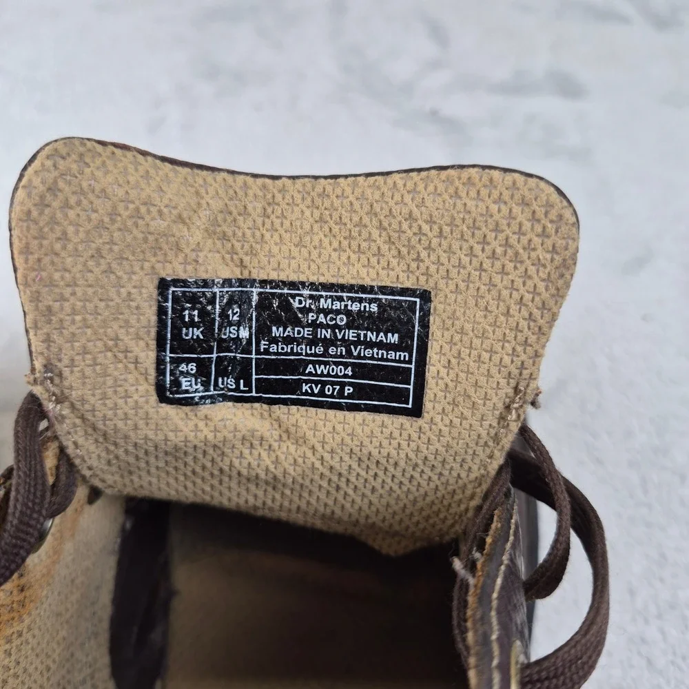 Doc Dr. Martens Paco Brown Leather Moc Toe Chukka Boots Mens 12 AW004 90s Punk